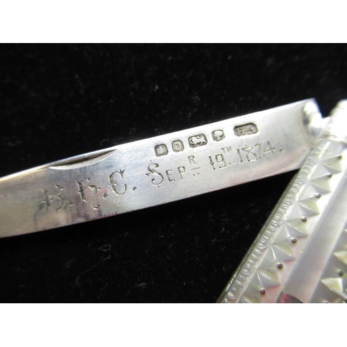 171 - Victorian hallmarked Sterling silver fruit knife with  inscription 