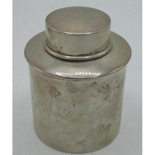 173 - Geo.V hallmarked Sterling tea caddy by William Neale & Son Ltd, Birmingham, 1924, H10cm, 3.09otz