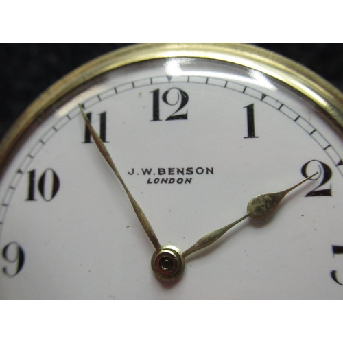 193 - J. W. Benson, London, 9ct gold Hunter cased keyless pocket watch, hinged case back hallmarked and nu... 