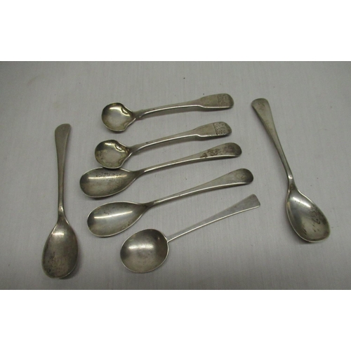 145 - Collection of seventeen hallmarked Sterling silver mustard spoons of various dates and makers, inclu... 