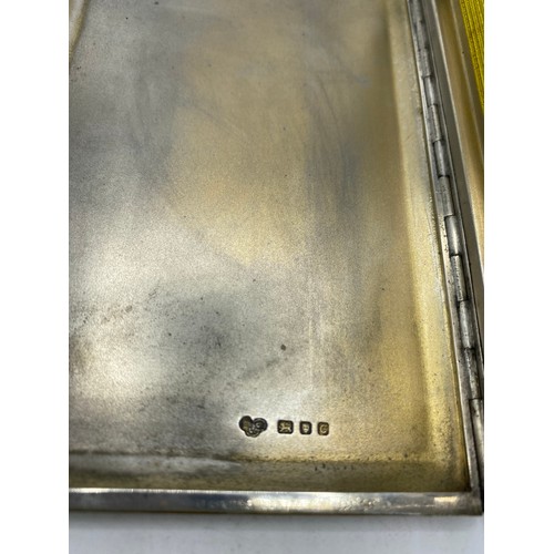 82 - Geo.VI hallmarked Sterling silver engine turned cigarette case by Goldsmiths & Silversmiths Co. Ltd,... 