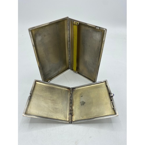 82 - Geo.VI hallmarked Sterling silver engine turned cigarette case by Goldsmiths & Silversmiths Co. Ltd,... 