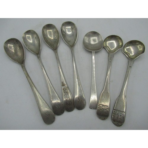 154 - Geo.V set of four hallmarked Sterling silver teaspoons engraved with 