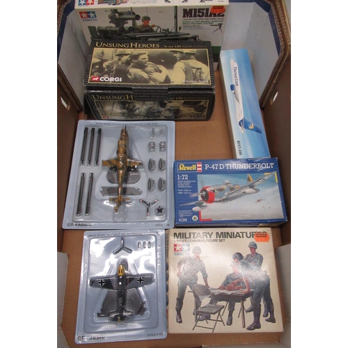 517 - Collector G E Fabbri scale model of helicopter and German fighter plane 1:100, 1:72 scale revel mode... 