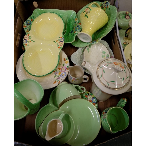 101 - Selection of various Royal Crown Devon ceramics, including cups, saucers, jugs, coffee pot, etc