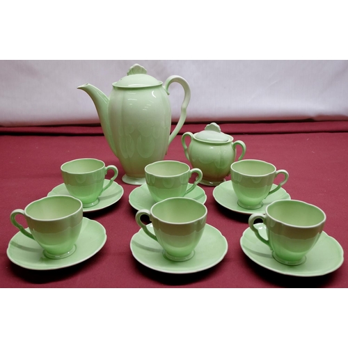 103 - Carlton Ware six person coffee set, including cups, saucers, sugar bowl and coffee pot