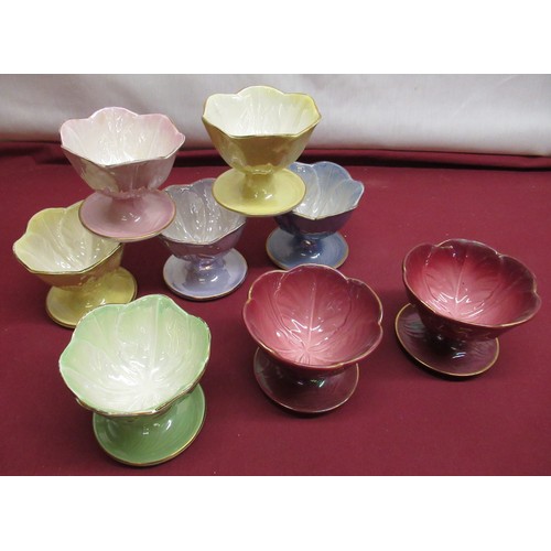 111 - Six Maling leaf pattern dessert type ceramic bowls and two similar Beswick bowls (8)