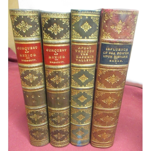 1378 - Collection of late C19th and early C20th leather bound school prize books from Pocklington School co... 