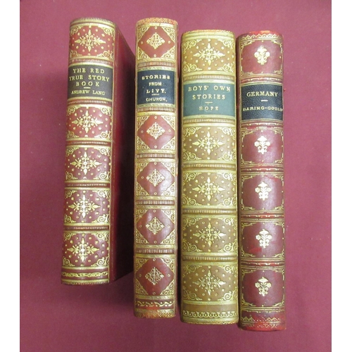 1378 - Collection of late C19th and early C20th leather bound school prize books from Pocklington School co... 