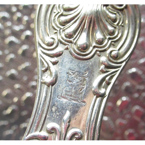 1179 - Set of thirteen Victorian hallmarked Sterling silver Kings Pattern teaspoons by Francis Higgins III,... 