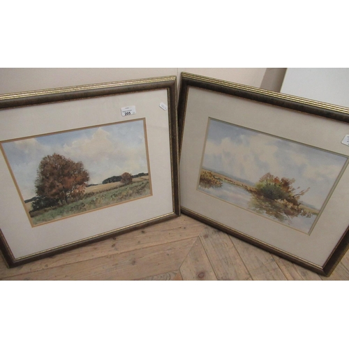 205 - W.G. Haughton (British C20th),'The Corn Field' and 'Donegal River, pair of watercolours, signed, 24c... 