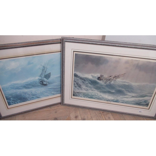 207 - Two limited edition prints after John Chancellor showing maritime scenes, entitled 'Sorely Tried' an... 