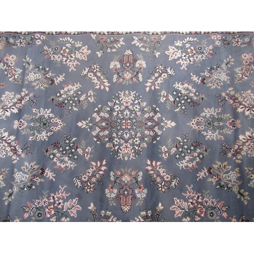 350 - C20th acrylic grey ground rug, traditional pattern with floral pattern centre and floral pattern bor... 