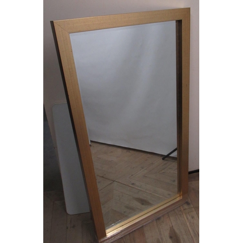 198 - Gold framed rectangular dressing mirror, W70cm H131cm