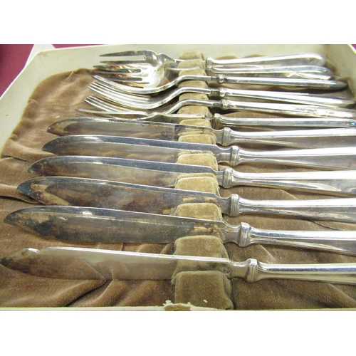 119 - Selection of various EPNS silver plated cutlery, including cased sets of dessert forks, dessert spoo... 