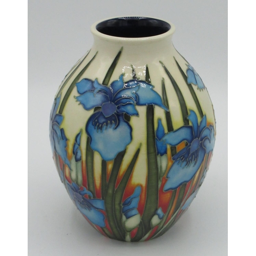 26 - Moorcroft pottery vase c2011 in a limited edition lily pattern as designed by Paul Hilditch, H13cm