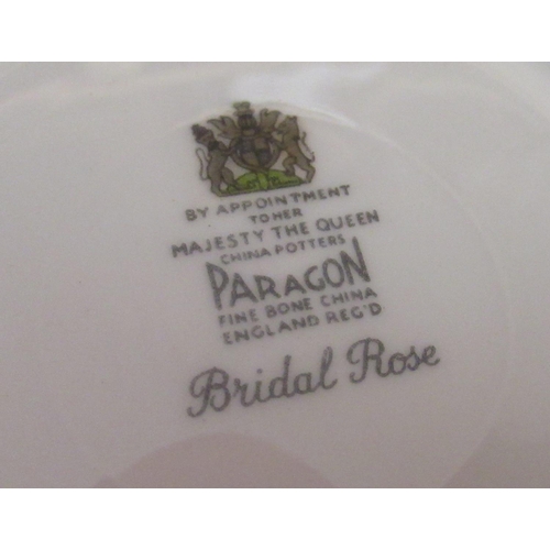 282 - Paragon “Bridal Rose” part tea service including side plates, saucers, teacups etc.