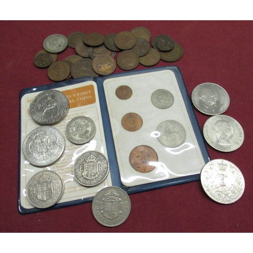 35 - Collection of mostly British loose coinage, mainly ERII with a selection of early to mid C20th coppe... 
