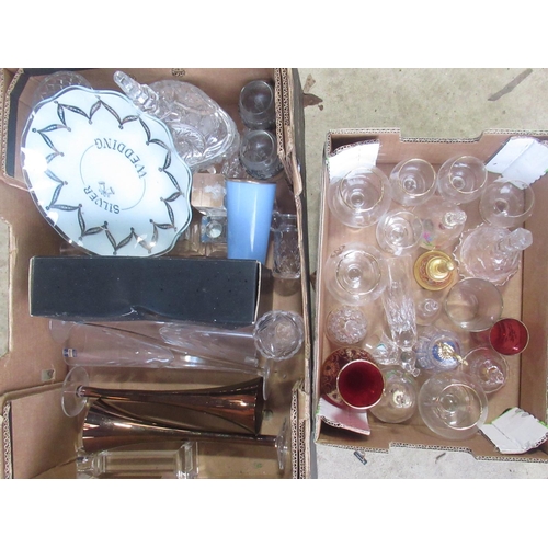 295 - Collection of various glass ware to include cut glass vases, coronation beaker, candlesticks etc (2 ... 