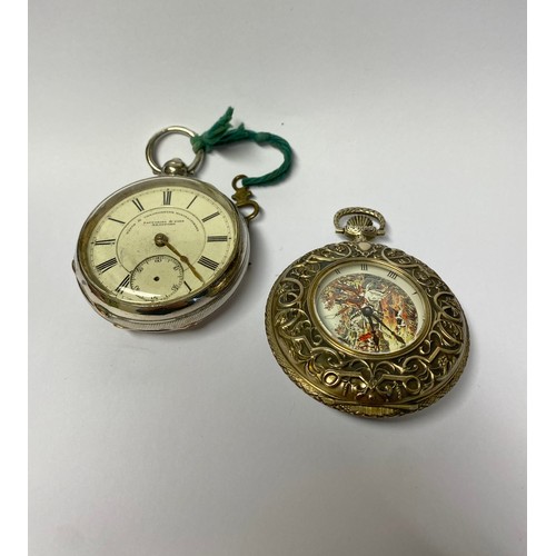 81 - Victorian hallmarked silver cased pocket watch, white Roman dial with subsidiary seconds signed Fatt... 