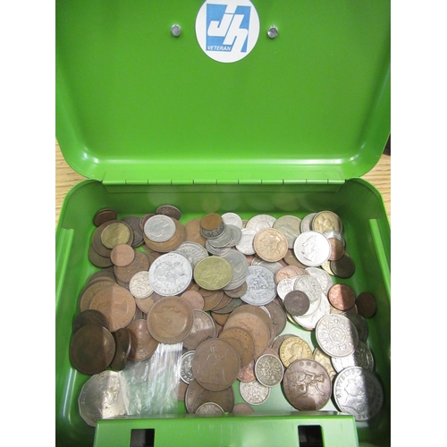 311 - Collection of various UK and foreign coinage in green cash box