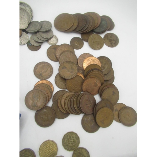 312 - Collection of mixed British and international coins including, one pennies, shillings, francs etc