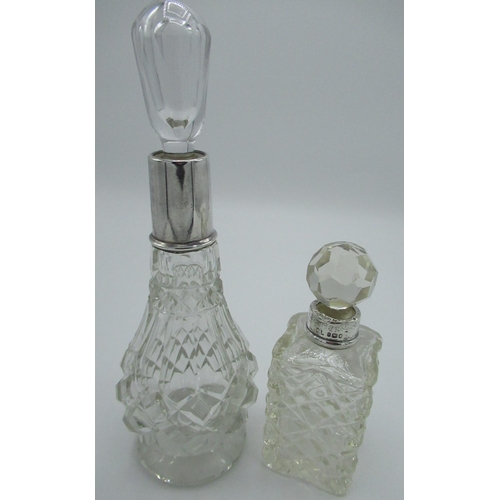 83 - Geo.V cut glass and silver mounted pear shaped dressing table bottle, London 1922 H20cm, Geo.V mould... 