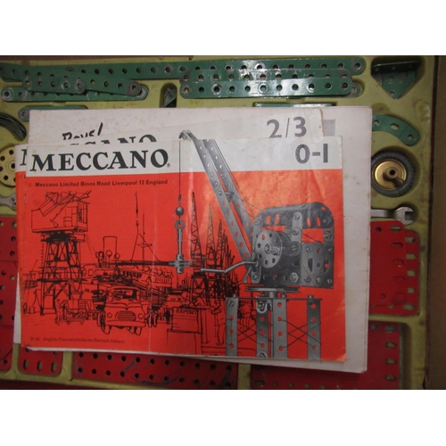 128 - Meccano Outfit no.3 in original box and packaging, other Meccano components, two electric motors, co... 