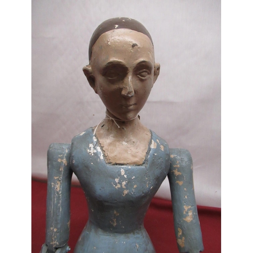 144 - Part articulated composition model of a seated girl, H47cm