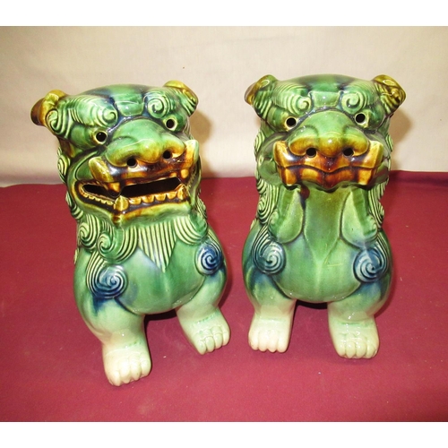 241 - Pair of Chinese Tang style dog of foo figures, H26cm