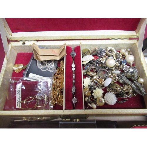 149 - Large collection of costume jewellery including brooches, beads, rings, musical jewellery box, etc