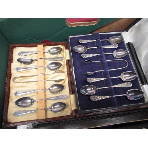 156 - Collection of EPNS and stainless steel cutlery including set of Art Deco fridge spoons, two sets of ... 