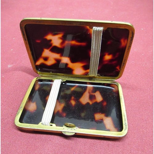 41 - Selection of small collectables incl. faux tortoiseshell cigarette case, brass vesta, miniature Coro... 