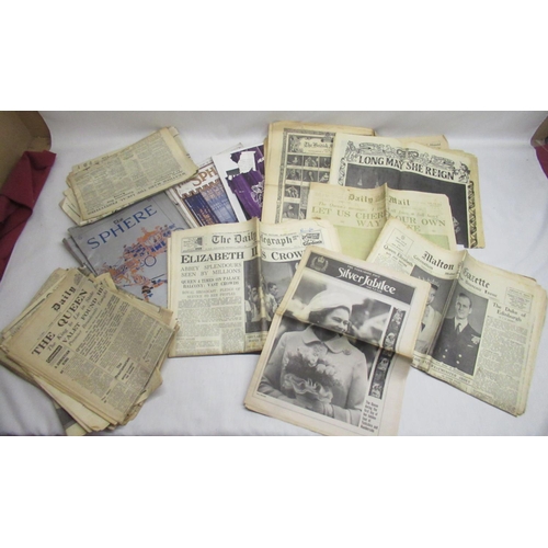 530 - Collection of commemorative newspapers and magazines including death of George VI, coronation of Eli... 