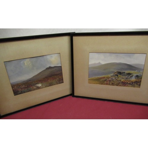 159 - W. H. Dyer (late C19th/early C20th); pair of Dartmoor scenes, watercolour heightened with white, sig... 