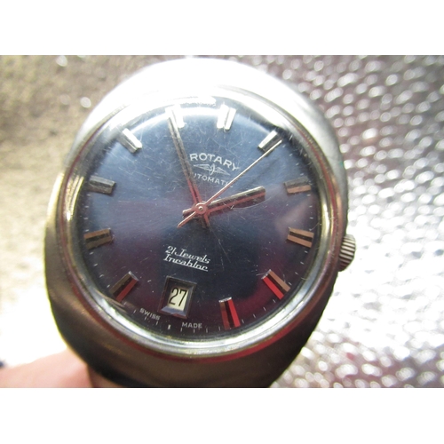 507 - Late 1960s/early 1970s Rotary automatic wristwatch with date, stainless steel case on stainless stee... 