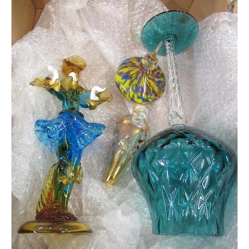 290 - Murano dancer, Murano duck and other Murano style glassware