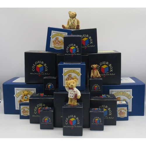 595 - Collection of Colour Box miniature teddy bear figurines of various sizes (20)