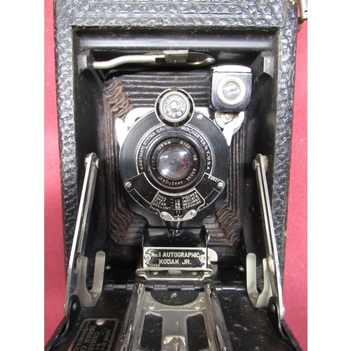 132 - Kodak Popular Brownie camera, similar folding camera, Welsh brass and copper miners lamp, small smoo... 