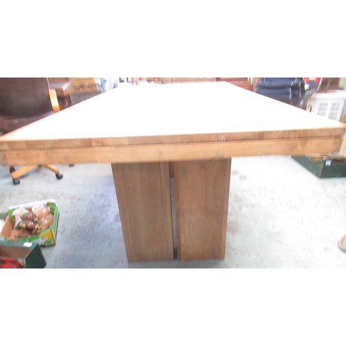 602 - Large pine block dining table, W100cm L200cm H77cm