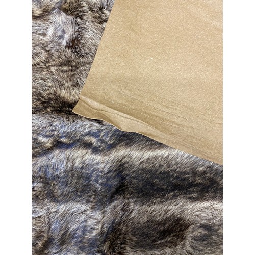 1455 - David Hall Collection - Wolf Skin Rug, the pelts applied on brown felt backing, approx. L125cm  W62c... 