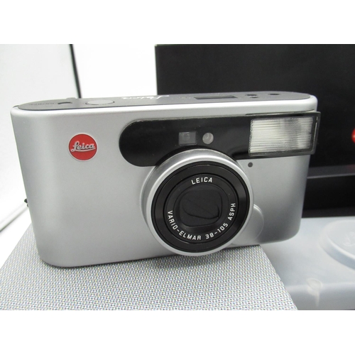 1083 - Leica C1 35mm compact camera, boxed with leather case, instructions and guarantee card.