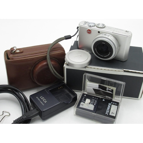 Leica D-Lux 3 digital camera in silver finish with Lecia fitted leather  case