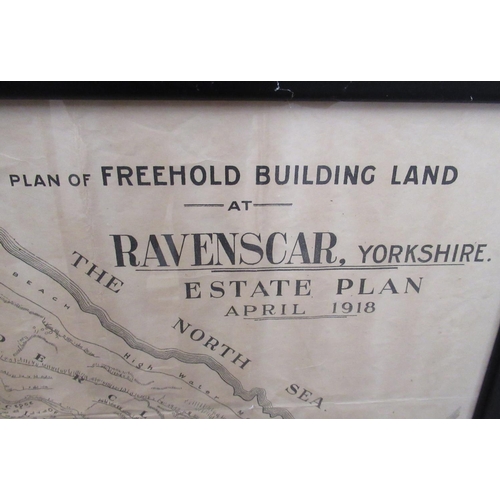 1395 - Plan of freehold building land at Ravenscar, Yorkshire, estate plan April 1918, scale 25