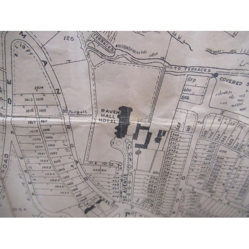 1395 - Plan of freehold building land at Ravenscar, Yorkshire, estate plan April 1918, scale 25