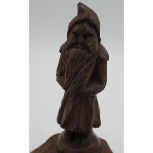 1486 - Thomas Gnomeman Whittaker - Adzed oak hexagonal ashtray, with signature gnome, W13cm H12cm