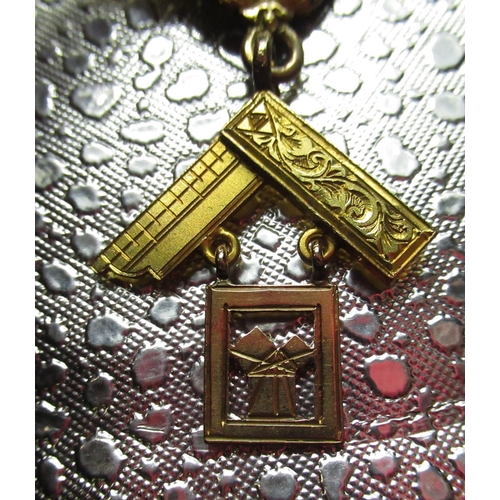 1137 - Hallmarked 14ct yellow gold and enamel Masonic Jewel awarded to W.M.1968-69, Lodge No.4345, initiall... 