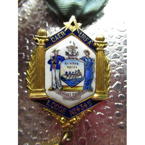 1137 - Hallmarked 14ct yellow gold and enamel Masonic Jewel awarded to W.M.1968-69, Lodge No.4345, initiall... 