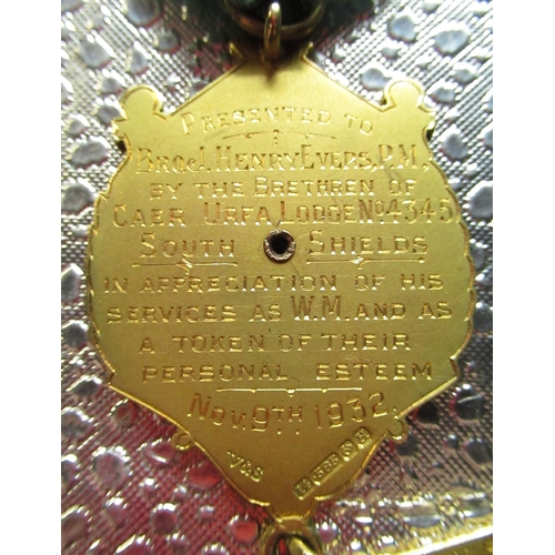 1137 - Hallmarked 14ct yellow gold and enamel Masonic Jewel awarded to W.M.1968-69, Lodge No.4345, initiall... 