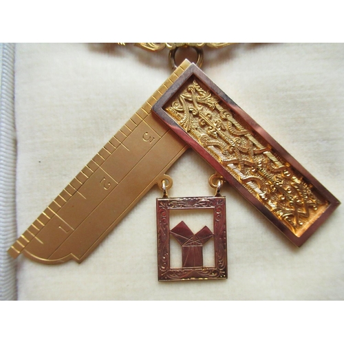 1138 - Hallmarked 9ct yellow gold Masonic Past Masters Jewel to W.Bro John McKenzie of St.George's Lodge No... 